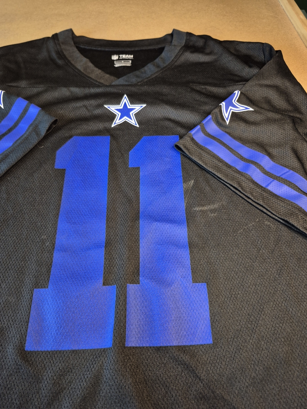 NFLPA Men's Black & Blue # 11 Parsons Football Jersey - Picture 6 of 10